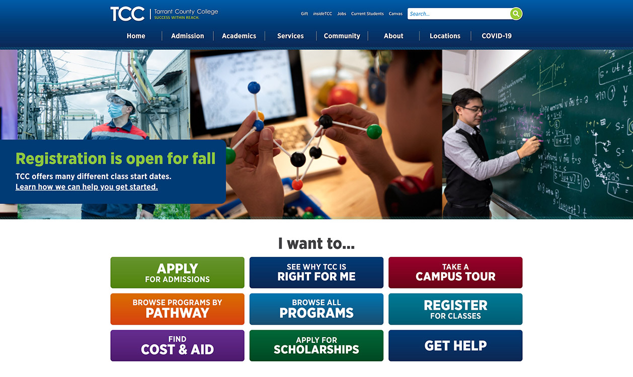 refreshed tccd.edu homepage