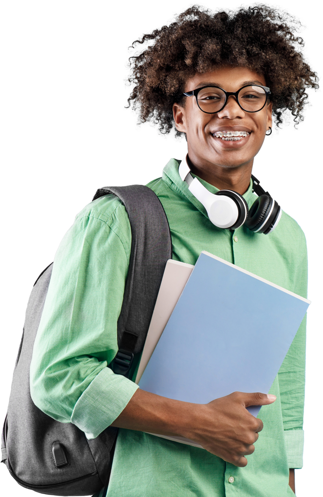 A smiling young African American student.