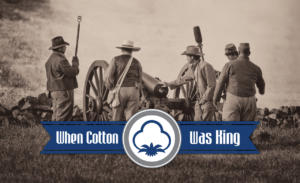 A vintage Civil War photo, with the text: When Cotton Was King