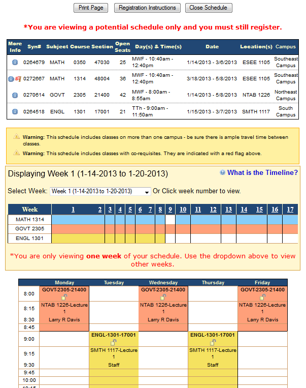 college class planner