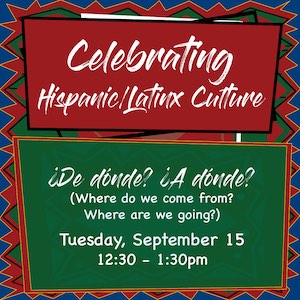 Where do we come from? Tuesday, Sept. 15th, at 12:30–1:30 p.m.