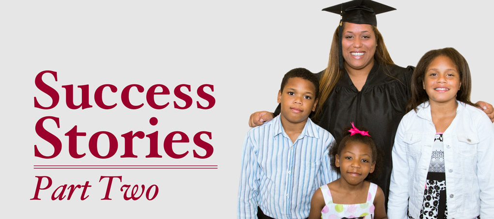 Candice Turner and her three children at TCC's May 2014 graduation ceremony
