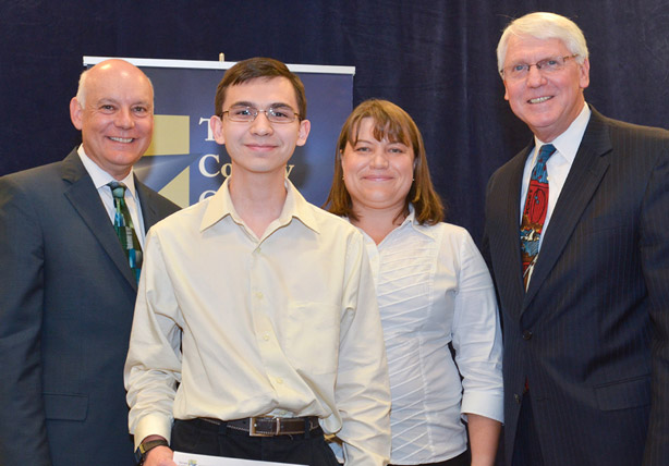 Foundation members with a recognition receipient