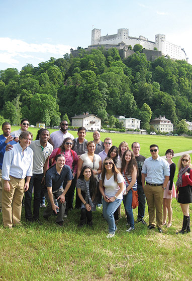 All of the TCC attendees of the Salzburg Global Seminar pose for a group picture