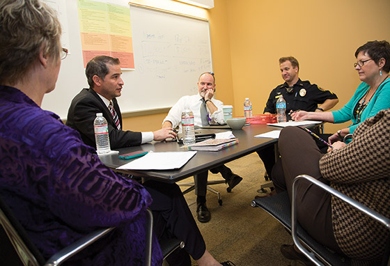 People sitting at a conference table