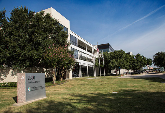 The front of the new building