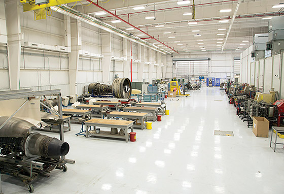 Inside view of a hangar classroom