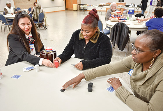 Plus 50 Students play poker