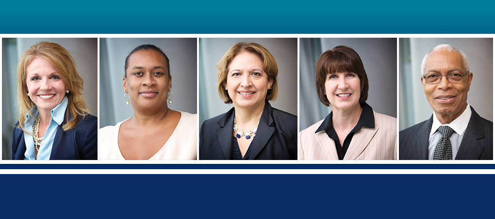 A row of headshots of the new Foundation board members