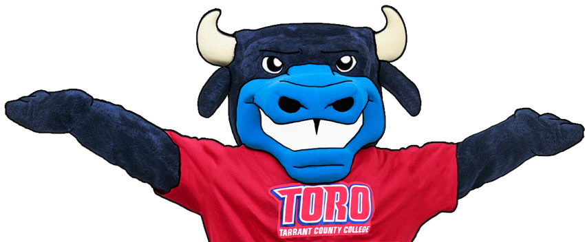 Toro the bull holding his hands out