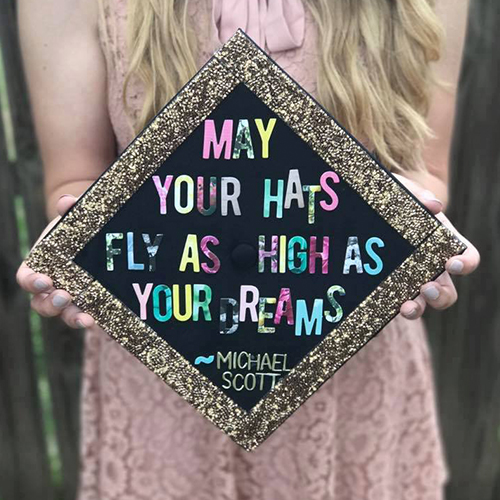 Winning cap submission for cap content. Cap reads: May your hats fly as high as your dreams, Michael Scott