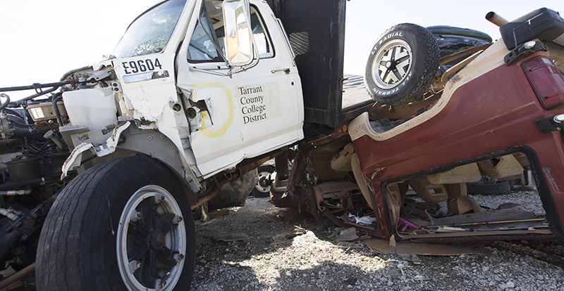 Trucks being turned into scrap metal