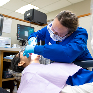 Person getting dental work