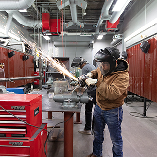 Student welding