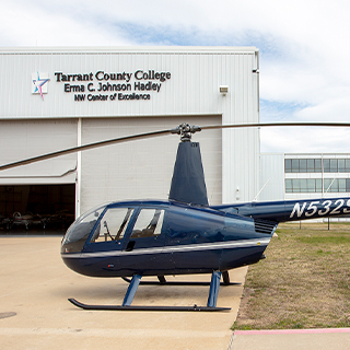 helicopter in front of TCC hanger