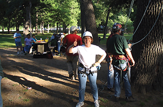 Adeline Rogers wearing a hard hat