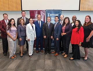 TCC leadership with Texas A&M leaders, TCC board members and student