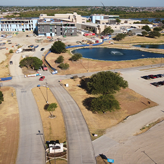 Aerial view of Northwest Campus construction site