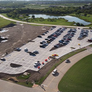 Construction to expand the TCC Southeast parking lot.